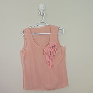 Pink Ruffled Sleeveless Tank Top